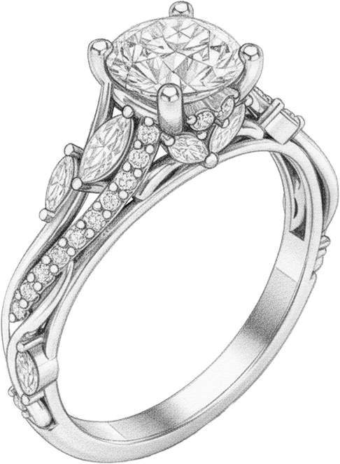diamond ring sketch